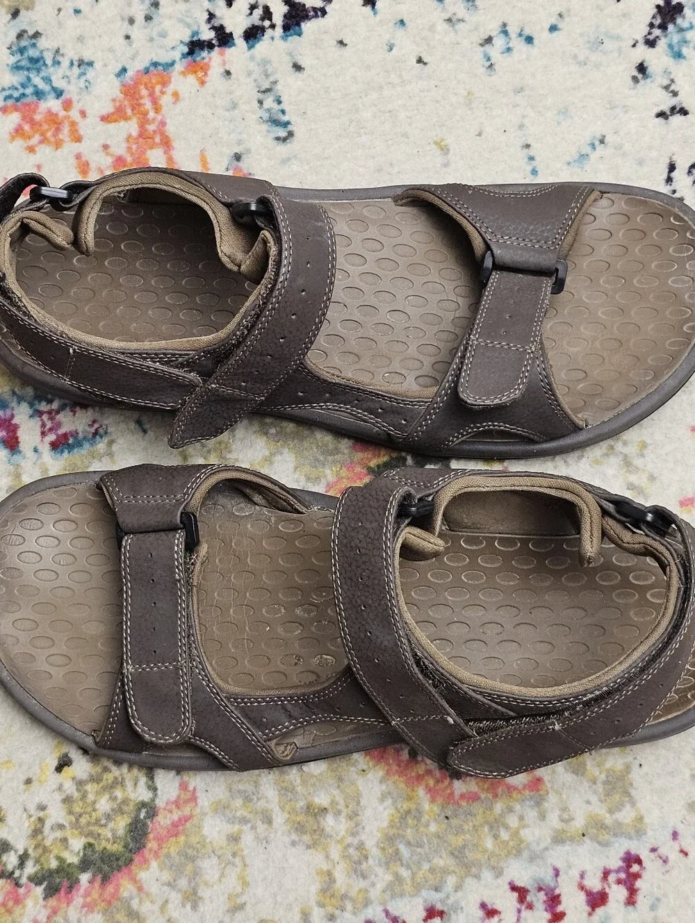 Vionic Mick Men's Size 14 Brown Hiking Sandals Adjustable Comfort Support Shoes